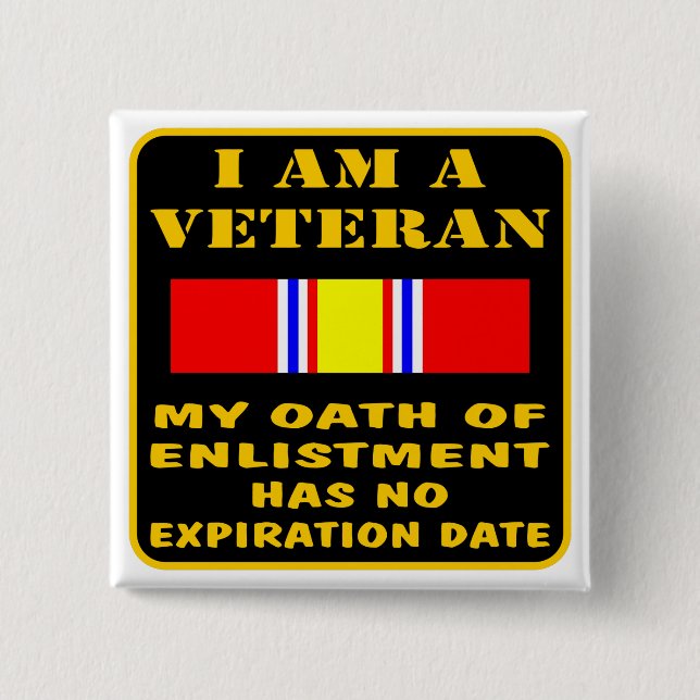 Ich bin ein Veteran, mein Eid der Eintragung ist n Button (Vorderseite)
