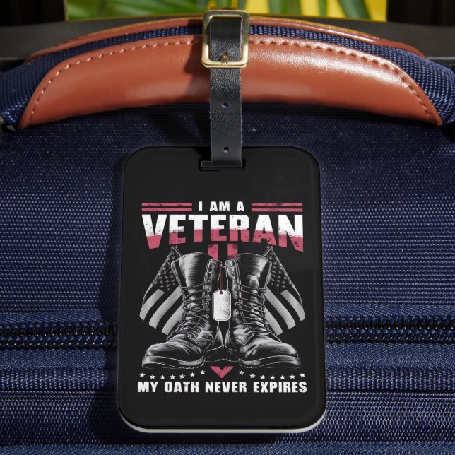 Ich bin ein Veteran, mein Tod vergeht nie den Vete Gepäckanhänger (Vorderseite Insitu 2)