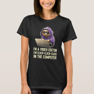 Ich bin ein Videoschnitt-Experte. Ich klicke, klic T-Shirt