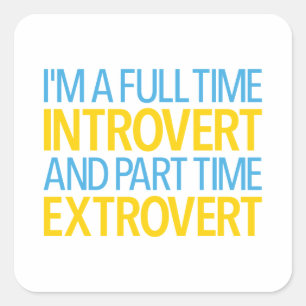 Ich bin ein Vollzeit-Introvertierter und ein Teilz Quadratischer Aufkleber