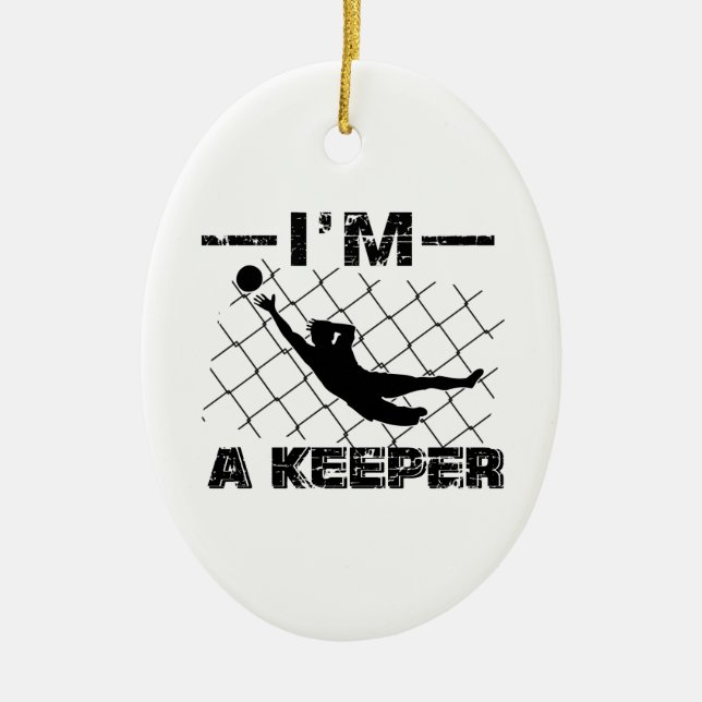 Ich bin ein Wächter - Fußball-Torhüterentwürfe Keramikornament (Vorne)