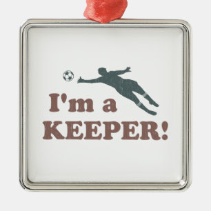 Ich bin ein Wächter-Fußball-Tormann Ornament Aus Metall
