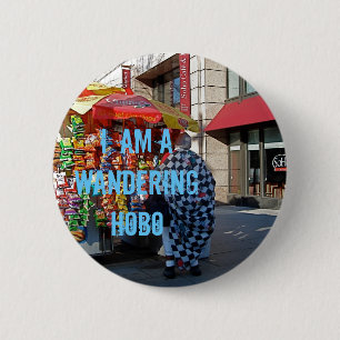 Ich bin ein wandernder Hobo Button