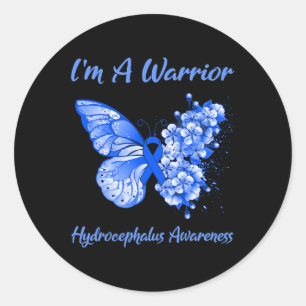 Ich bin ein Warrior-Hydrocephalus-Bewusstsein Runder Aufkleber