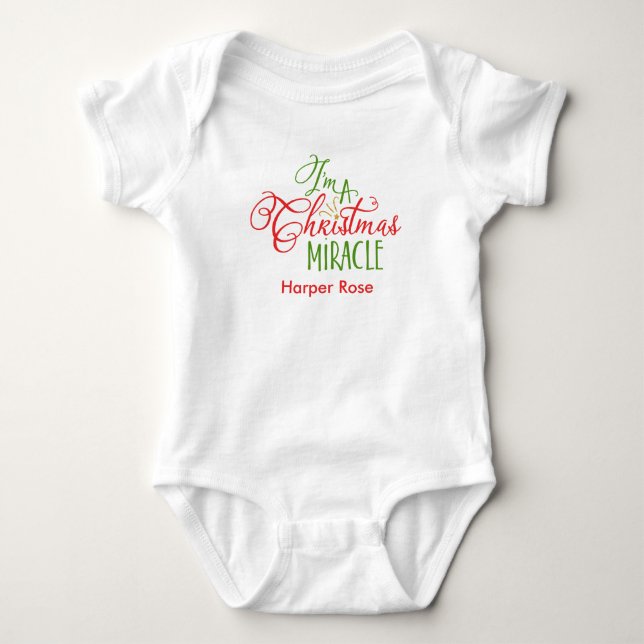 Ich bin ein Weihnachtswunder Baby Strampler (Vorderseite)