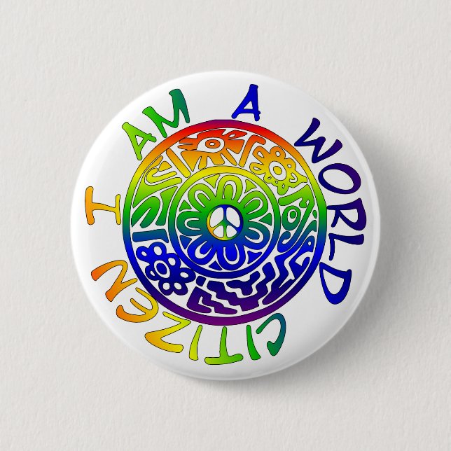 Ich bin ein Weltbürger Button (Vorderseite)