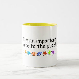 Ich bin ein wichtiges Puzzleteil (pp.) Zweifarbige Tasse
