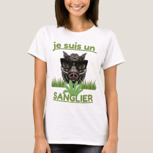 Ich bin ein Wildschwein – Lustige Kopf-Illustratio T-Shirt