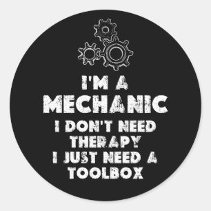 Ich bin ein witziges Mechaniker Runder Aufkleber