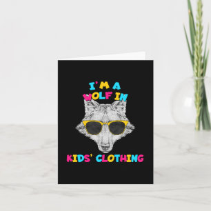 Ich bin ein Wolf in kinderfarbenem Text Karte