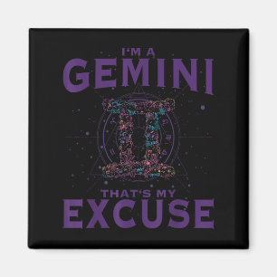 Ich bin ein Zodiac-Zodiac-Zeichen Grafik Twins Hor Magnet