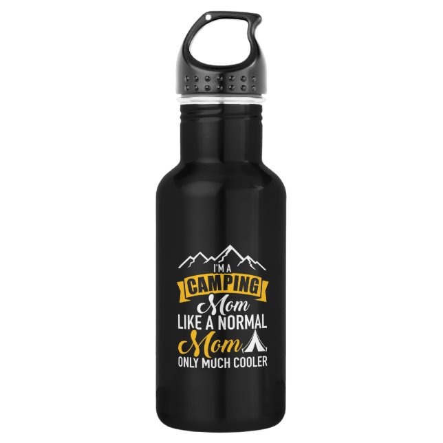 Ich bin eine Camping Mutter Edelstahlflasche (Vorderseite)