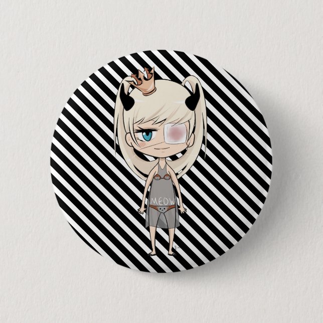 Ich bin eine Chibi Prinzessin Pin Button (Vorderseite)
