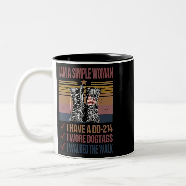 Ich bin eine einfache Frau, die ich zwei mal vier  Zweifarbige Tasse (Links)