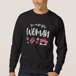 Ich bin eine einfache weibliche Liebe Wein Drehte Sweatshirt