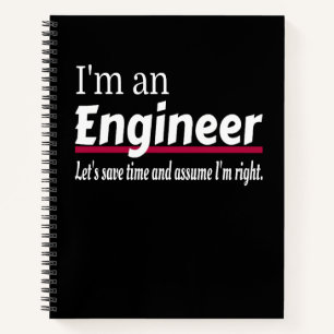 Ich bin eine ENGINEER-Funny-Neuheit Notizbuch