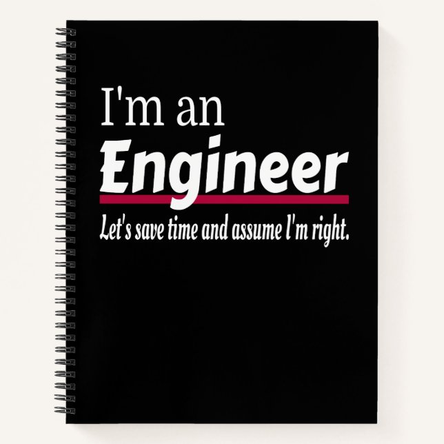 Ich bin eine ENGINEER-Funny-Neuheit Notizbuch (Vorderseite)