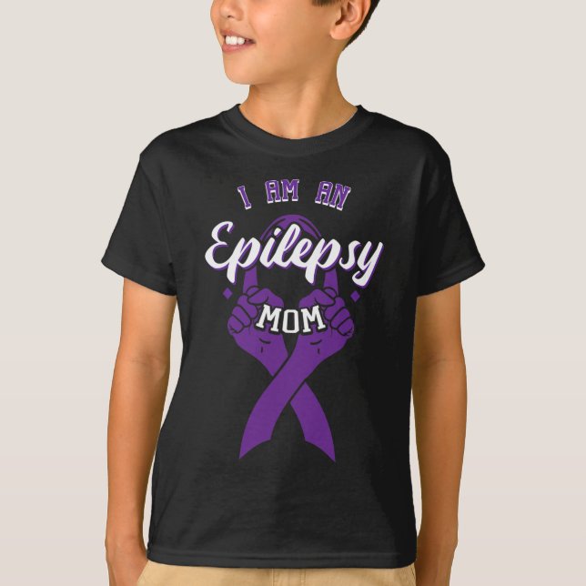 Ich bin eine Epilepsie Mama Epileptic Warrior Moth T-Shirt (Vorderseite)