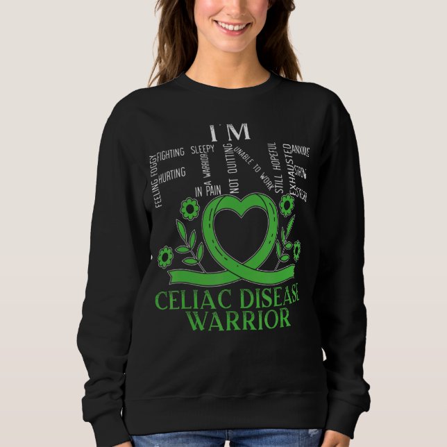 Ich bin eine feine Celiakose Warrior I Hate Gluten Sweatshirt (Vorderseite)