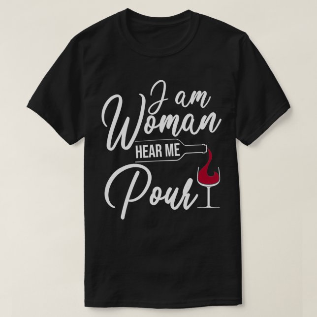 Ich bin eine Frau, die mir bei sonnigen Weingeträn T-Shirt (Design vorne)