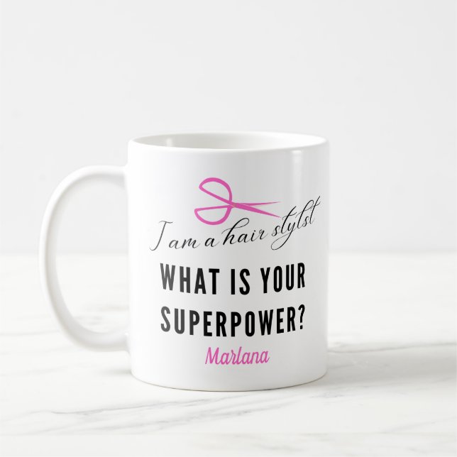 Ich bin eine Friseurin-Tasse Kaffeetasse (Links)
