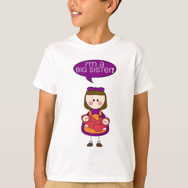 ich bin eine große Schwester (Doppelmädchen) T-Shirt (Vorderseite)