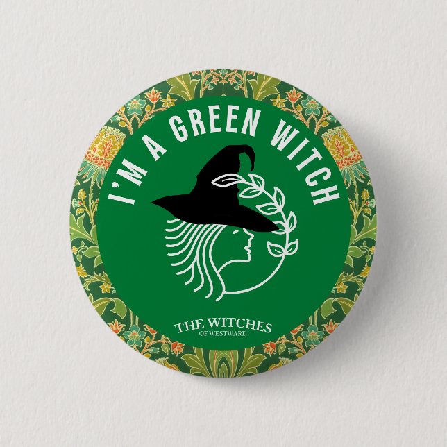 Ich bin eine grüne Hexe! Button (Vorderseite)