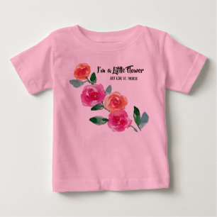 Ich bin eine kleine Rosen Blumen-St. Therese Baby T-shirt