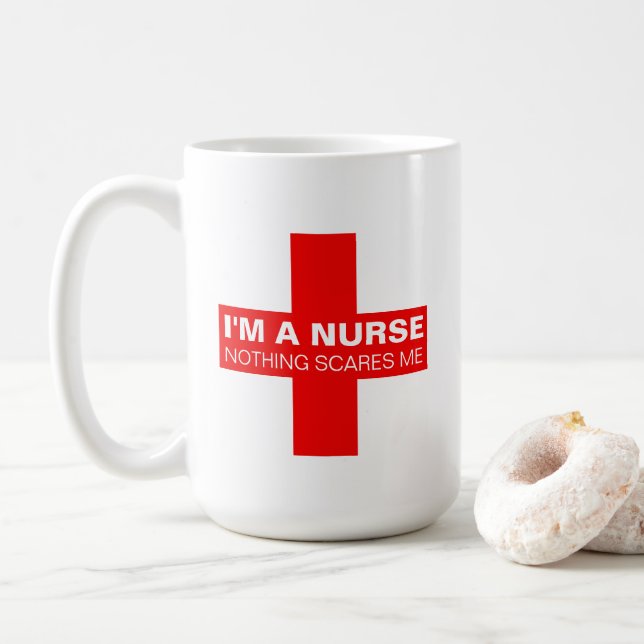 Ich bin eine Krankenschwester, die nichts mich Kaffeetasse (Mit Donut)