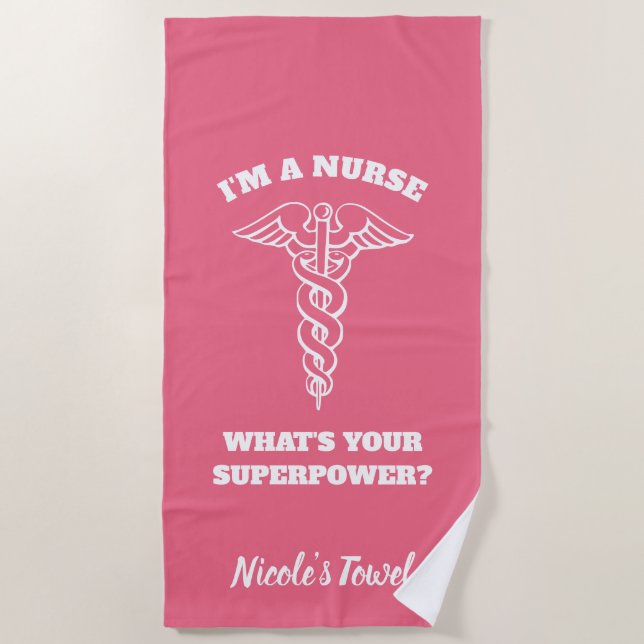 Ich bin eine Krankenschwester, was Ihr Supermacht Strandtuch (Vorderseite)
