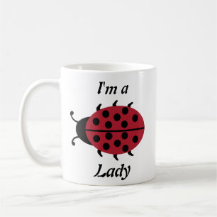 Ich bin eine Lady-Marke mit rotem und schwarzem La Kaffeetasse