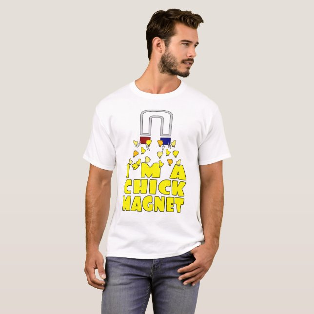 Ich bin eine Liebe-Hühner des Küken-Magnet-Huhn-I T-Shirt (Vorne ganz)