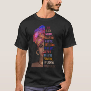 Ich bin eine mächtige schwarze Frau mit einem star T-Shirt