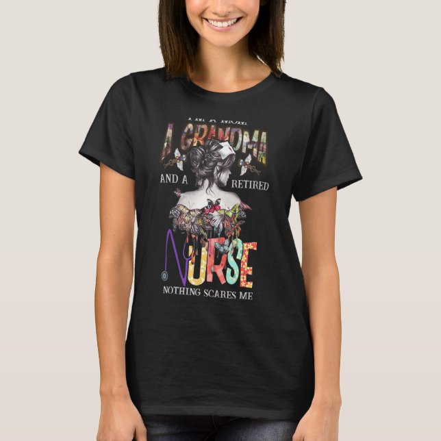 Ich bin eine Mama, eine Oma und eine Krankenschwes T-Shirt (Vorderseite)