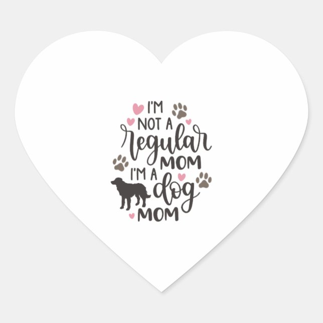 Ich bin eine Mama für Hunde Herz-Aufkleber (Vorderseite)