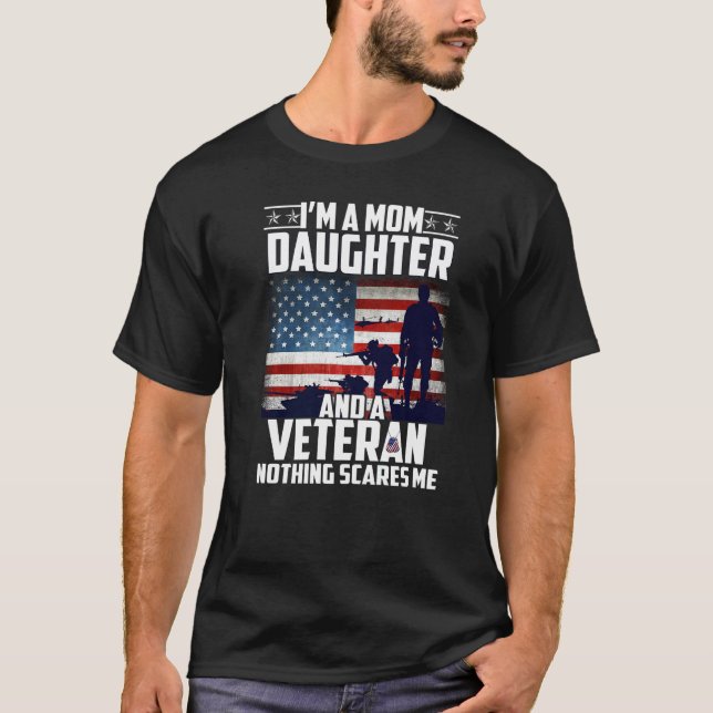 Ich bin eine Mama-Tochter und ein Veteran, der nic T-Shirt (Vorderseite)