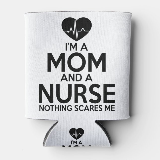 Ich bin eine Mama und ein Krankenpfleger, der mir  Dosenkühler (Vorderseite)