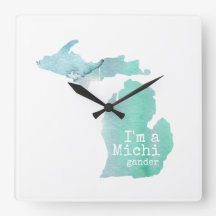 Ich bin eine Michigander-Silhouette mit Wasserfarb