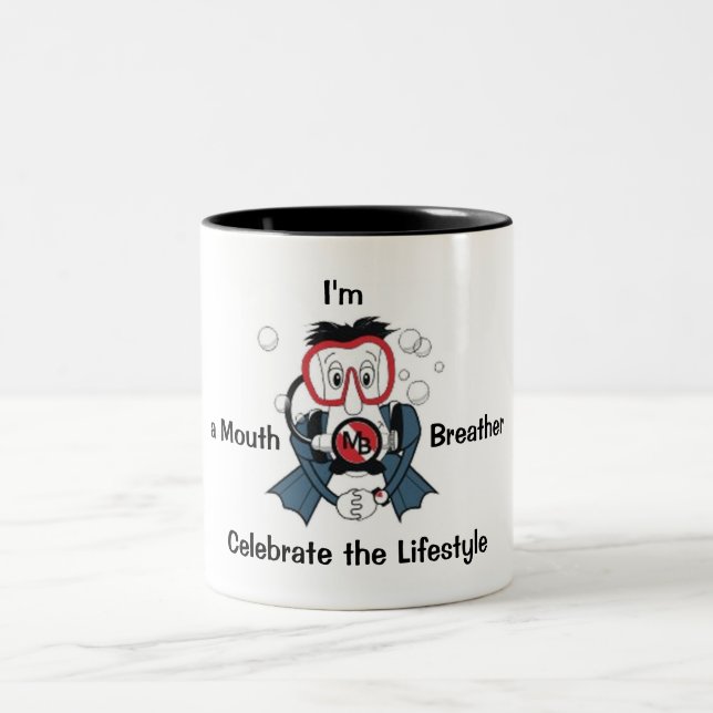 Ich bin eine Mund-Verschnaufpausen-Tasse - Typ Zweifarbige Tasse (Mittel)