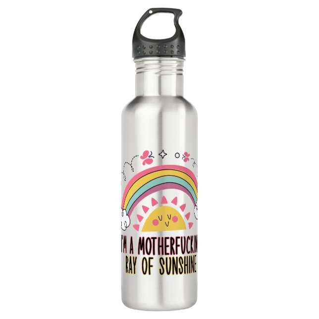 Ich bin eine Mutter, die das Sonnenscheinhandtuch- Edelstahlflasche (Vorderseite)