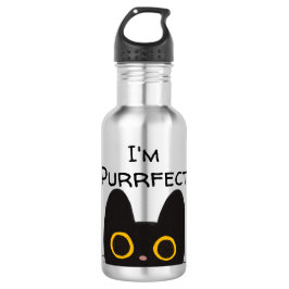 Ich bin eine Niedliche schwarze Katze Edelstahlflasche