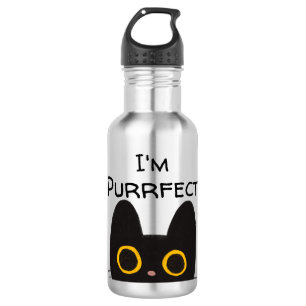 Ich bin eine Niedliche schwarze Katze Edelstahlflasche