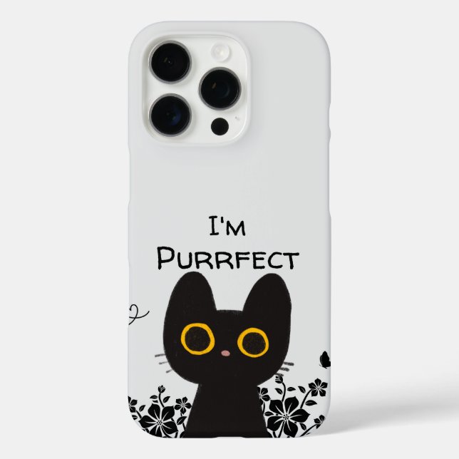 Ich bin eine Niedliche schwarze Katze iPhone 16 Pro Hülle (Rückseite)