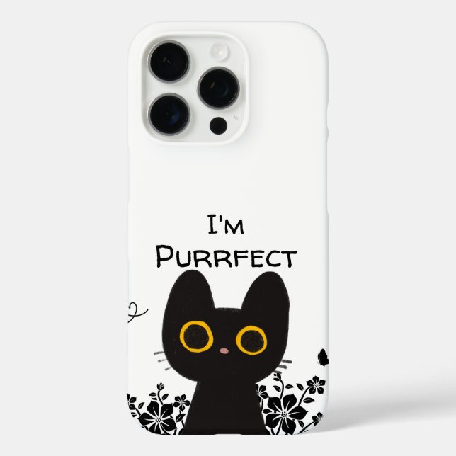 Ich bin eine Niedliche schwarze Katze iPhone 16 Pro Hülle (Rückseite)