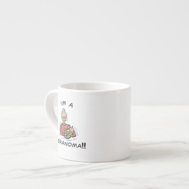 Ich bin eine Oma-Oma und ein Baby-Geschenk Espressotasse (Vorderseite Links)
