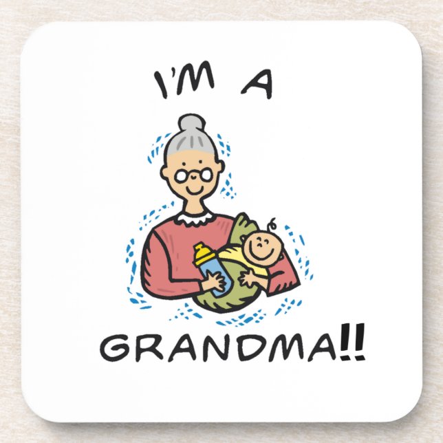 Ich bin eine Oma-Oma und ein Baby-Geschenk Getränkeuntersetzer (Vorderseite)