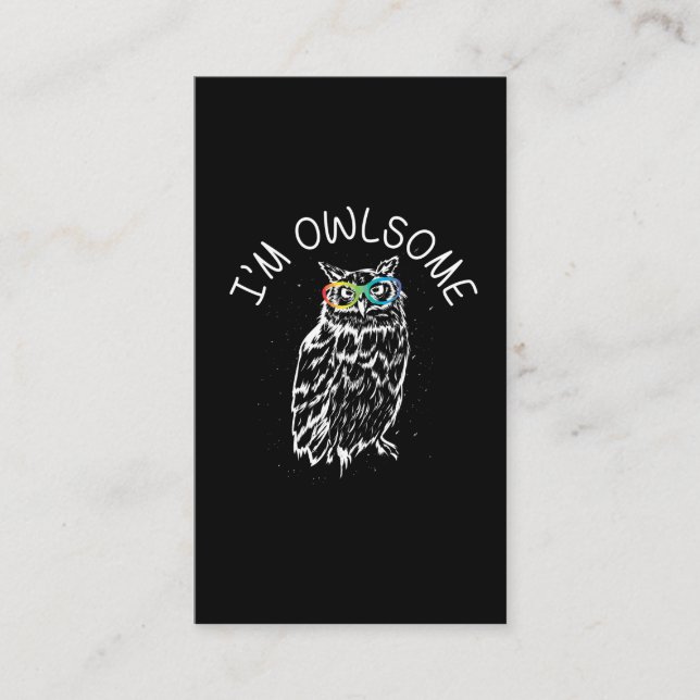 Ich bin eine Owlsome Sonnenbrille Phantastisch Owl Visitenkarte (Vorderseite)