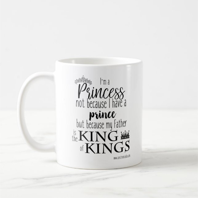 Ich bin eine Prinzessin Mug Kaffeetasse (Links)