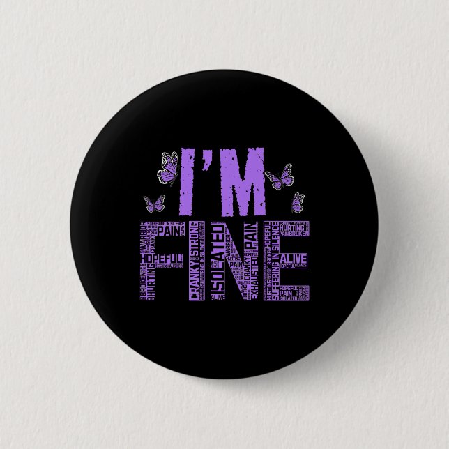 Ich bin eine schöne Fibromyalgie, Krieger-Fibro-Se Button (Vorderseite)