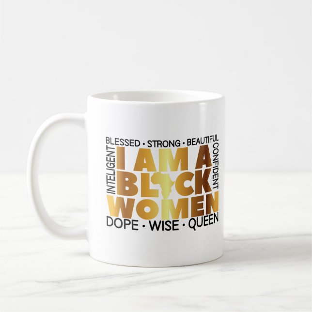 Ich bin eine schwarze, schwarze Geschichte Kaffeetasse (Links)